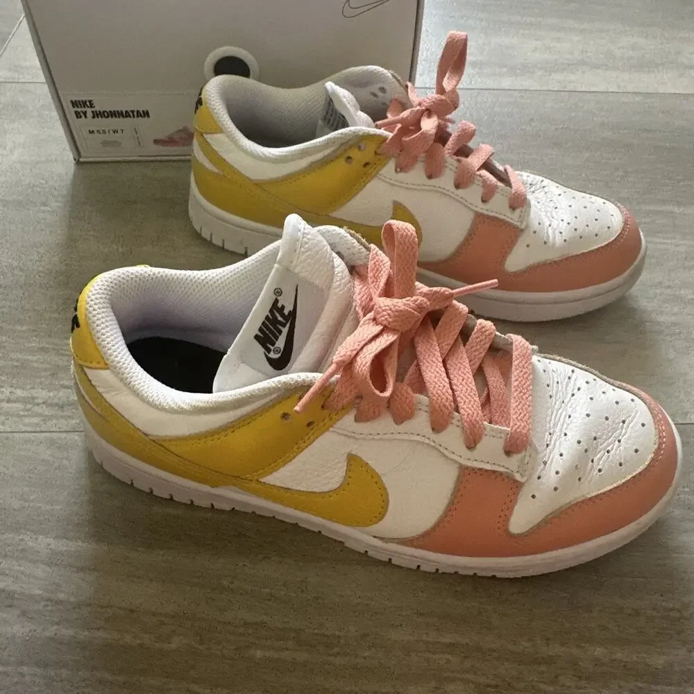Nike By You Dunk Low Yellow White Coral | FNO569-900 Men Size 5.5